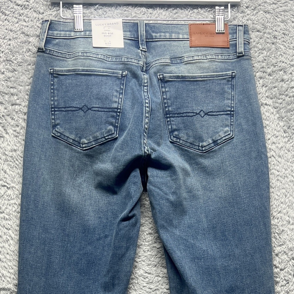 Lucky Brand Sweet Mid Rise Boot Jeans Womens 8 29 Blue Bootcut Stretch New - Picture 6 of 16